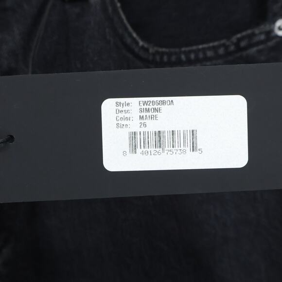 NWT Edwin Simone Mid-Rise Straight Leg Button Fly Denim Jean Maire Black Size 26 - Picture 8 of 8